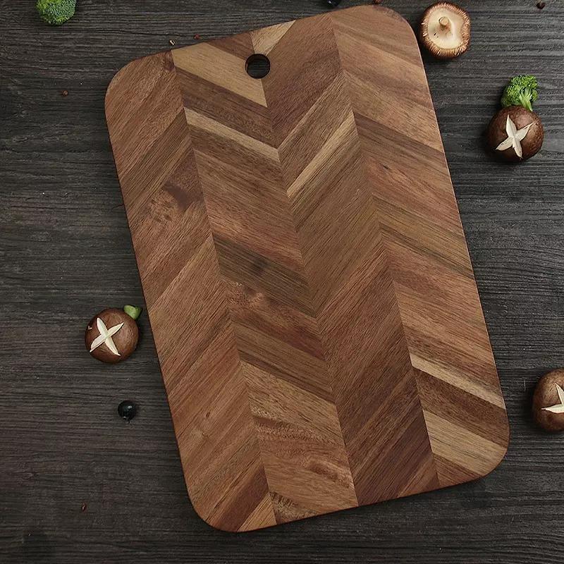 Acacia Herringbone Pattern End Grain Wooden Chopping Board Wood Cutting Board