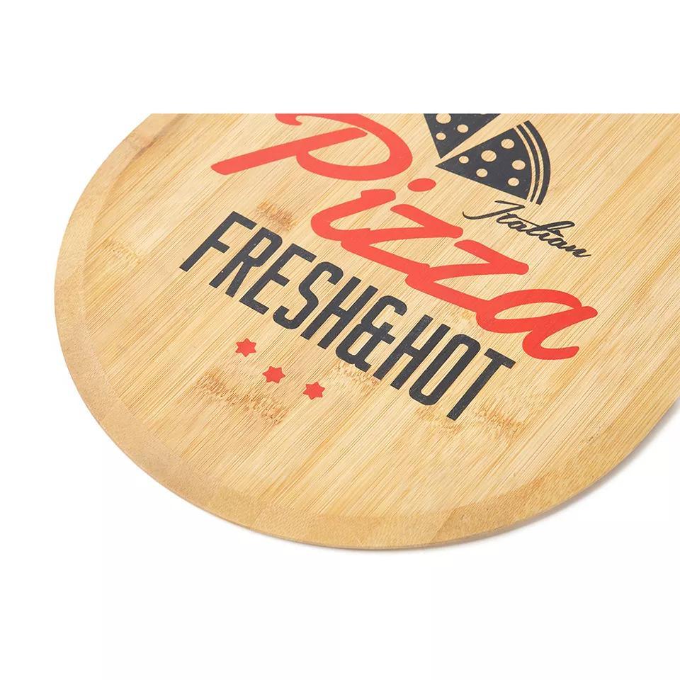 Customized Printed Wooden Bamboo Bread Cutting Board Chopping Board for Dinner Fruit Cheese Pizza Serving