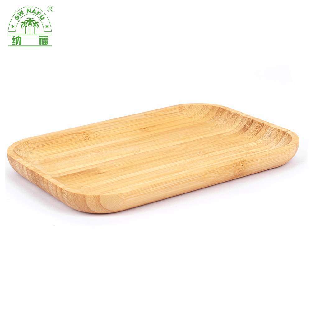 Set of 3 Reusable Wood Serving Trays Bamboo Food Tray for Cheese / Sushi / Snack / Desserts