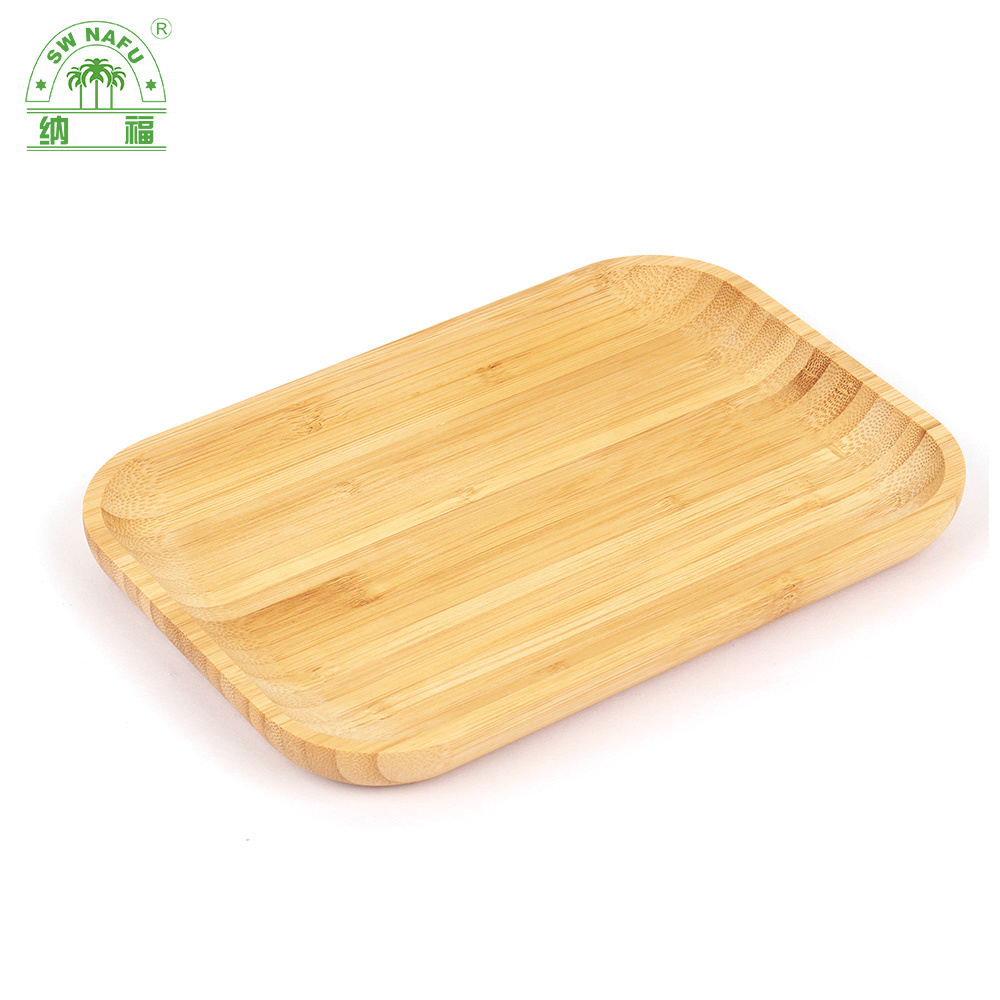 Set of 3 Reusable Wood Serving Trays Bamboo Food Tray for Cheese / Sushi / Snack / Desserts