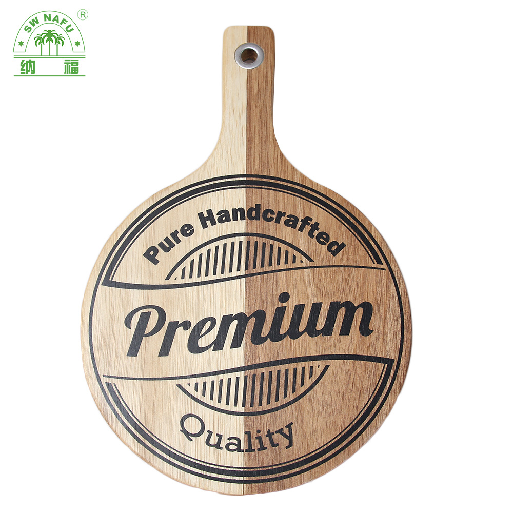 100% Organic and Natural Custom Logo Acacia Wood Pizza Cutting Board