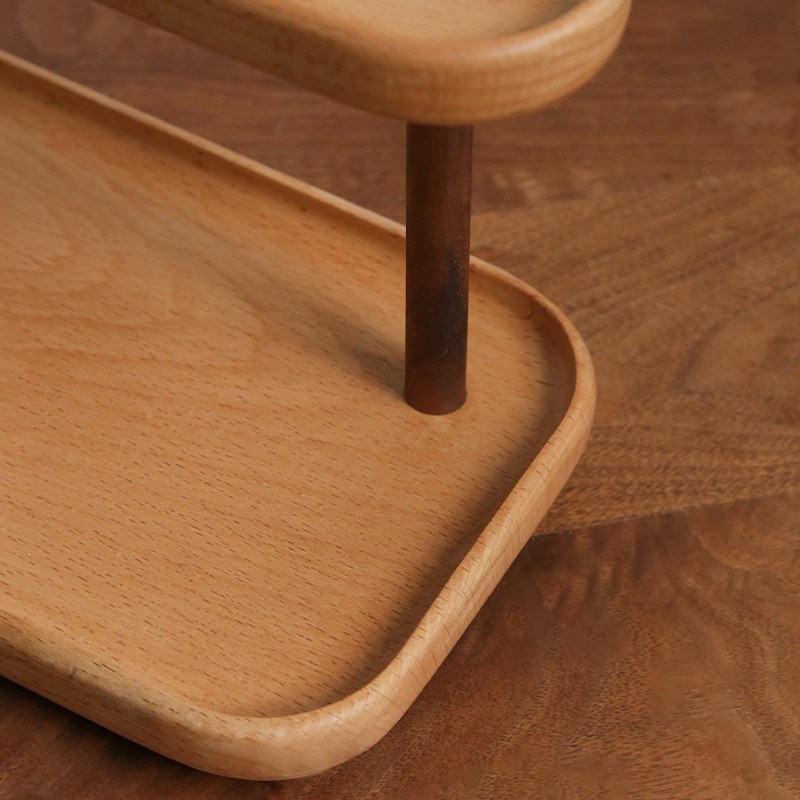 Home Desktop Tea Table Rack Cosmetic Storage Rack Office Desktop Handicraft Wooden Finishing Rack