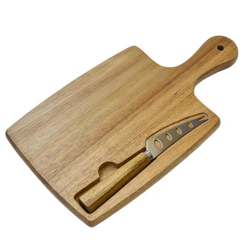 Mini Acacia Wooden Cheese Board with Knife Set Cheese Charcuterie Board