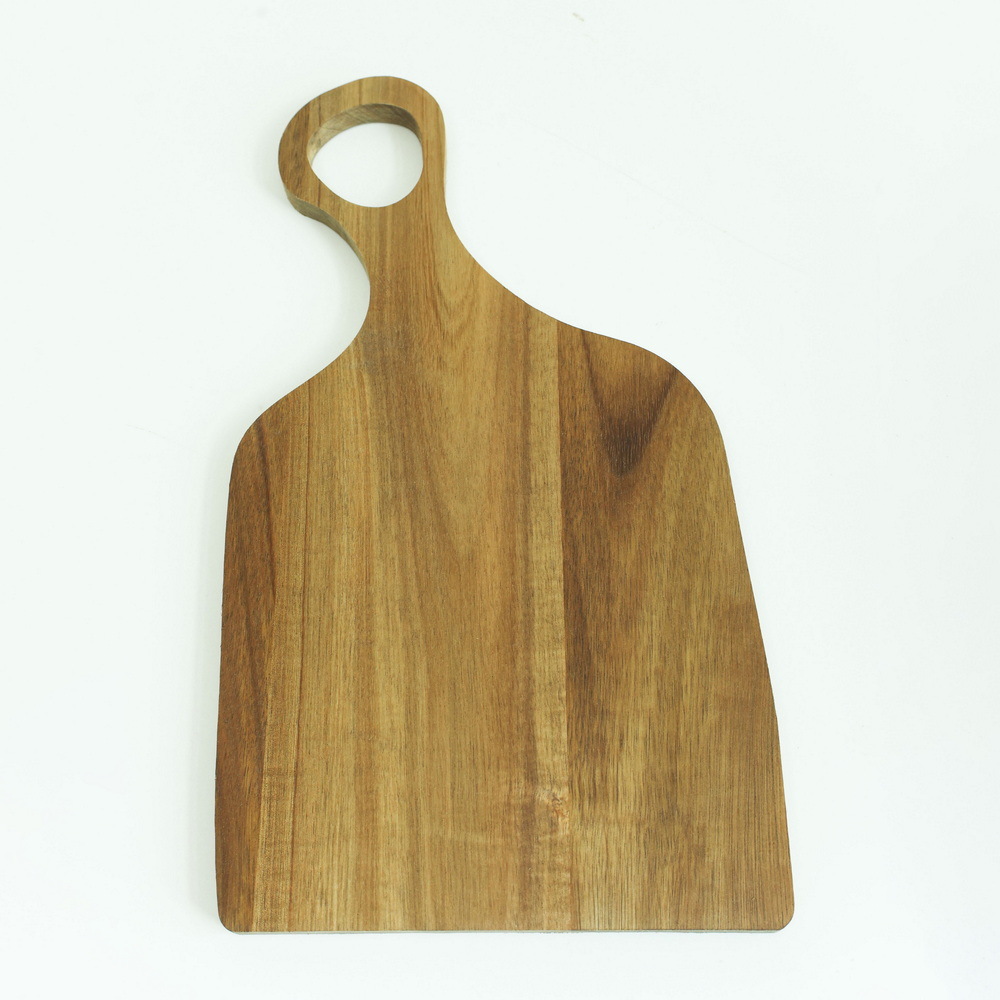 2 in 1 Wood Cutting Chopping Board Set of 2 with Handle for Lovers
