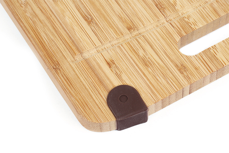 Non-Slip Large Reversable Bamboo Chopping Board Kitchen Cheese Cutting Board with Juice Groove and Handle