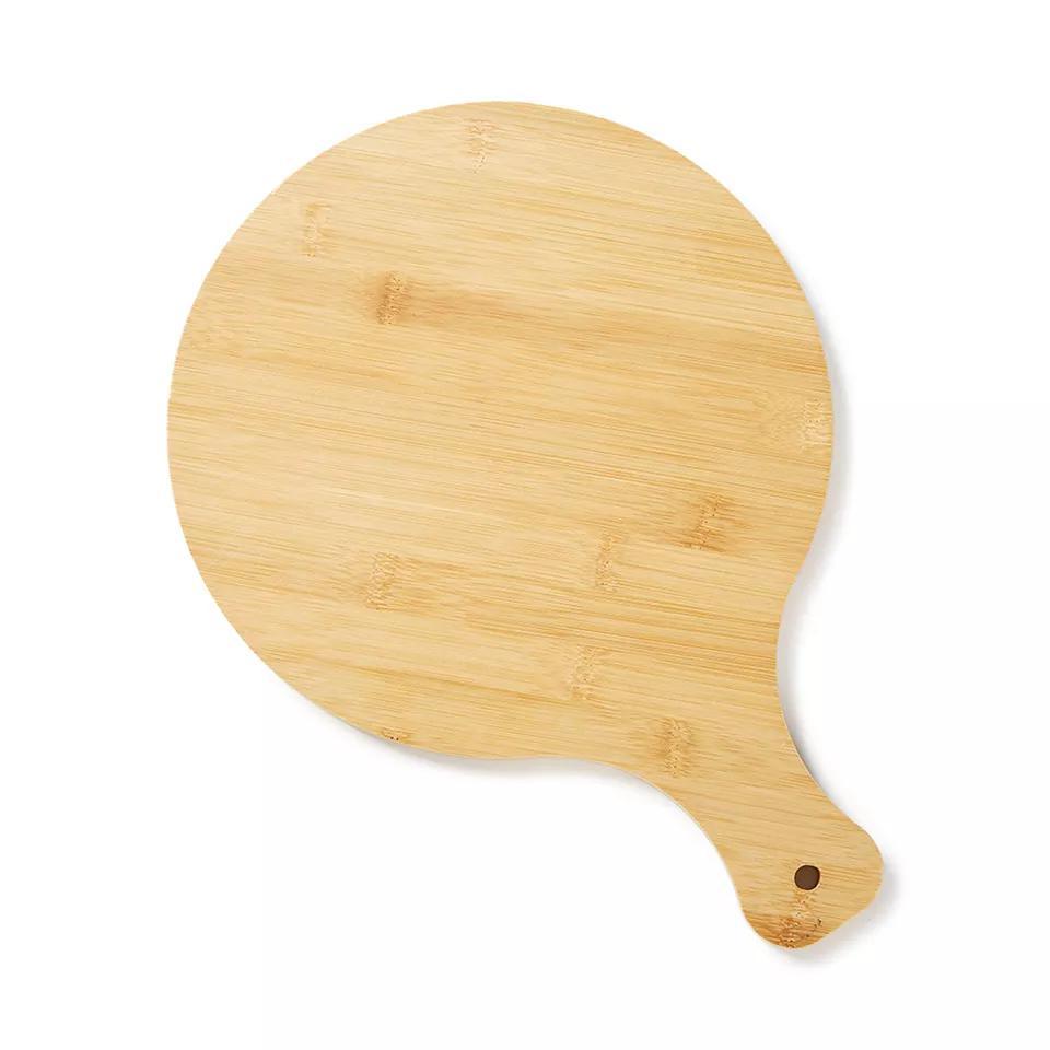 Custom Round 25cm Wooden Tray with Handle Bamboo Fruit Bread Pizza Steak Cutting Board with Containers