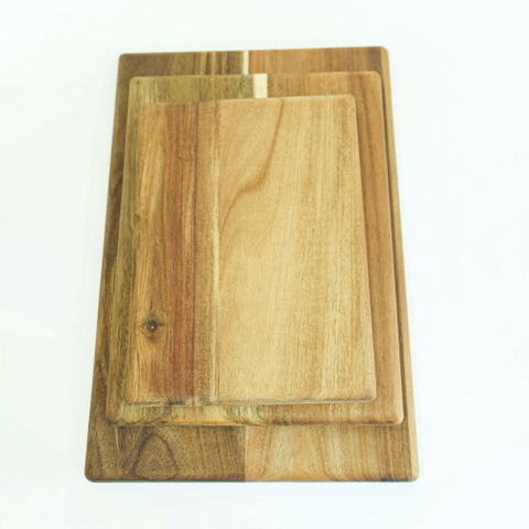 Rectangle Acacia Wood Cutting Board Set of 3 for Kitchen