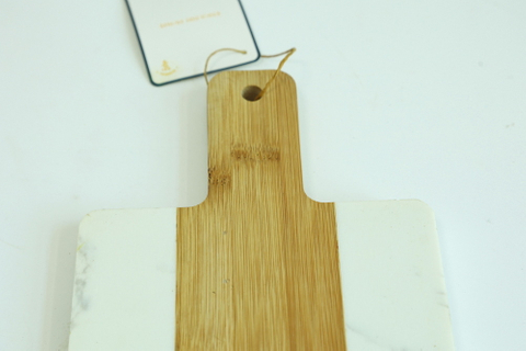 Marble and Wood Paddle Cheese Board Marble Serving Board with Handle