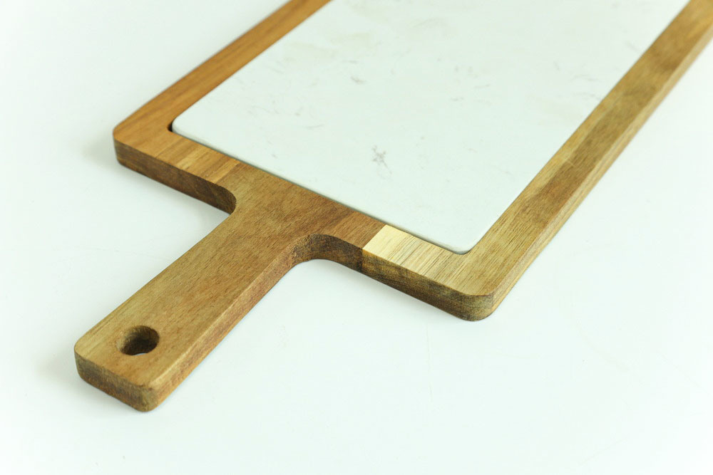 Wooden Marble Serving Tray Serving Board with Removable Marble