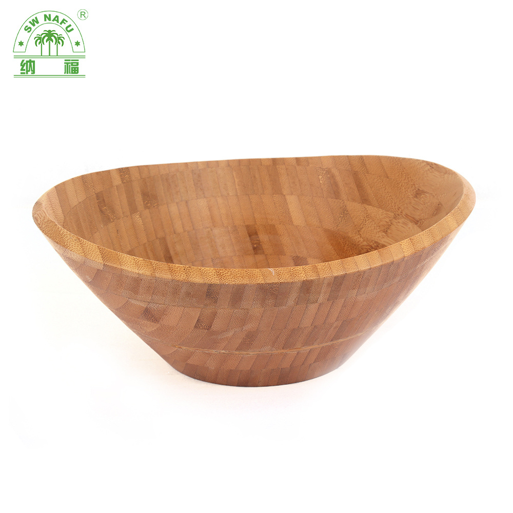 11 Inch Large Oval Bamboo Serving Bowl Salad Bowl Fruit Bowl