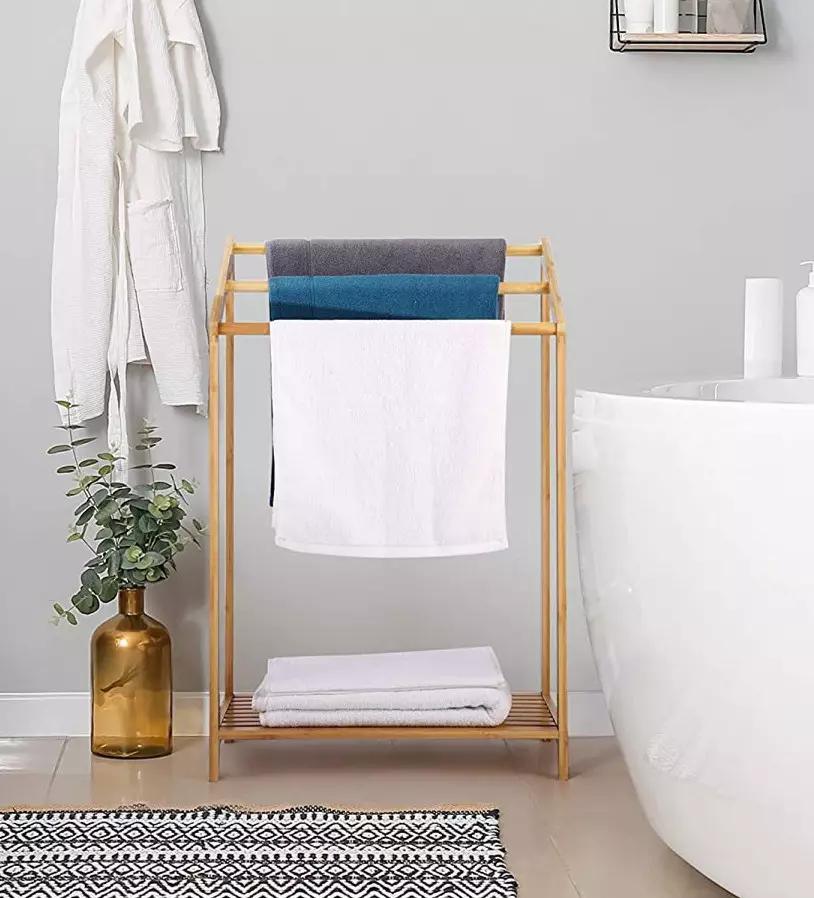 Factory Wholesale Bamboo Shelf 3 Tier Bamboo Shelf Towel Rack