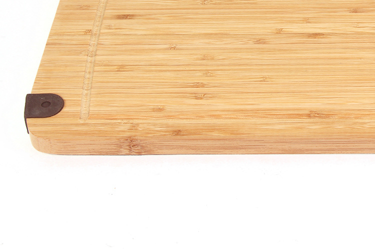 Non-Slip Large Reversable Bamboo Chopping Board Kitchen Cheese Cutting Board with Juice Groove and Handle
