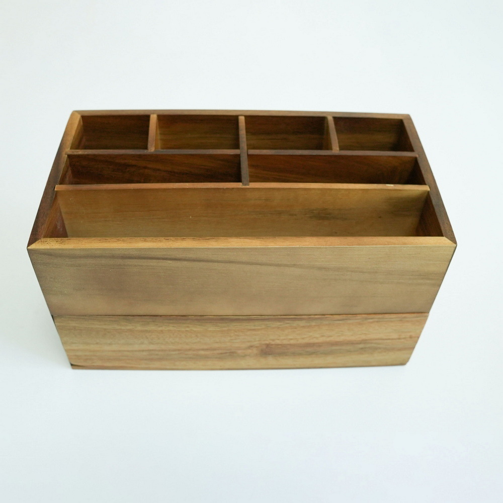 Bathroom Basic Wood Makeup Organizer with Drawer Wood Makeup Box