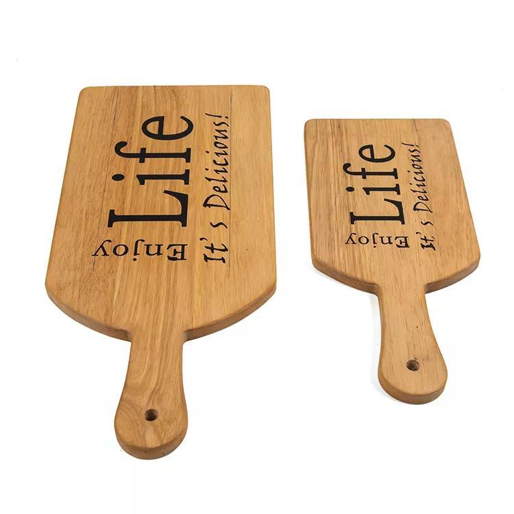 Personalize Easy Clean Oak Wood Cutting Board Serving Board with Handle