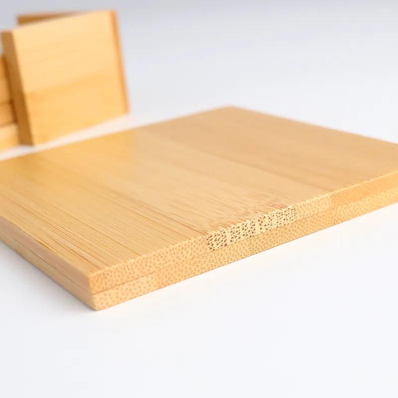Hot Selling Square Bamboo Coaster Home Bar Decoration Coaster Set with Holder