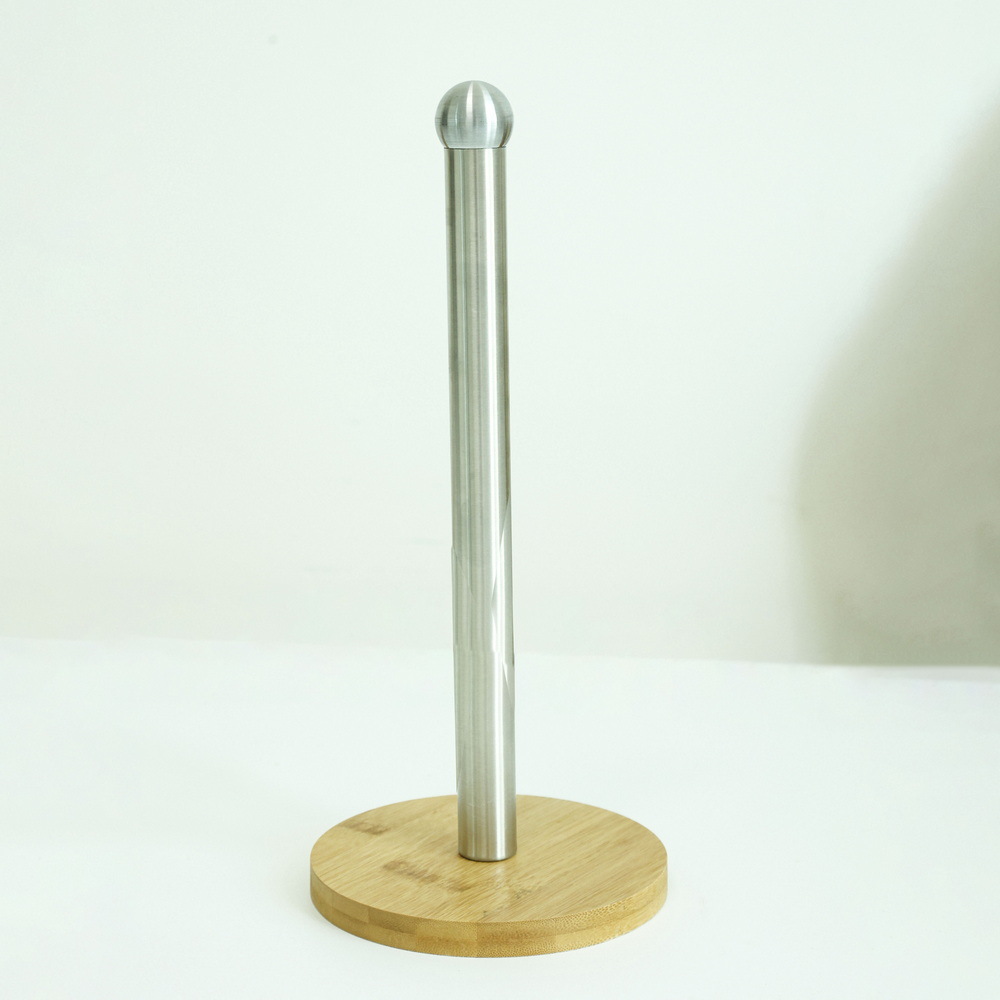 Free Standing Bamboo Toilet Paper Holder Stand