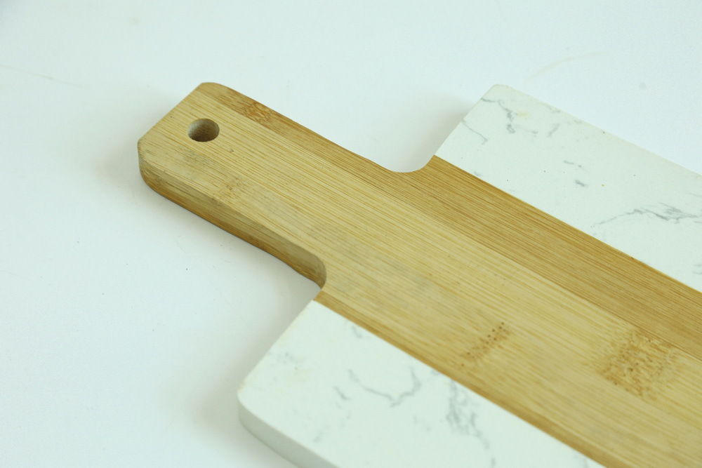 Unique and Stylish Bamboo Marble Cheese Board Serving Board