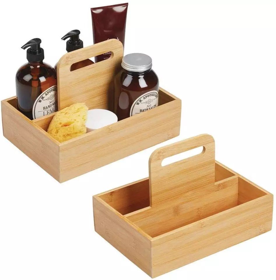 Bathroom Bathroom Bamboo Cosmetic Shelf Desktop Storage Box