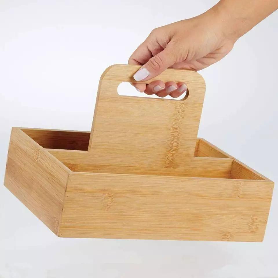 Bathroom Bathroom Bamboo Cosmetic Shelf Desktop Storage Box