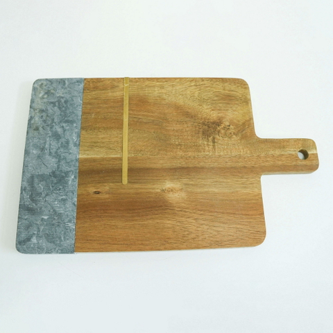 Paddle Shape Acaca Wood and Marble Serving Board Charcuterie Board Cheese Board