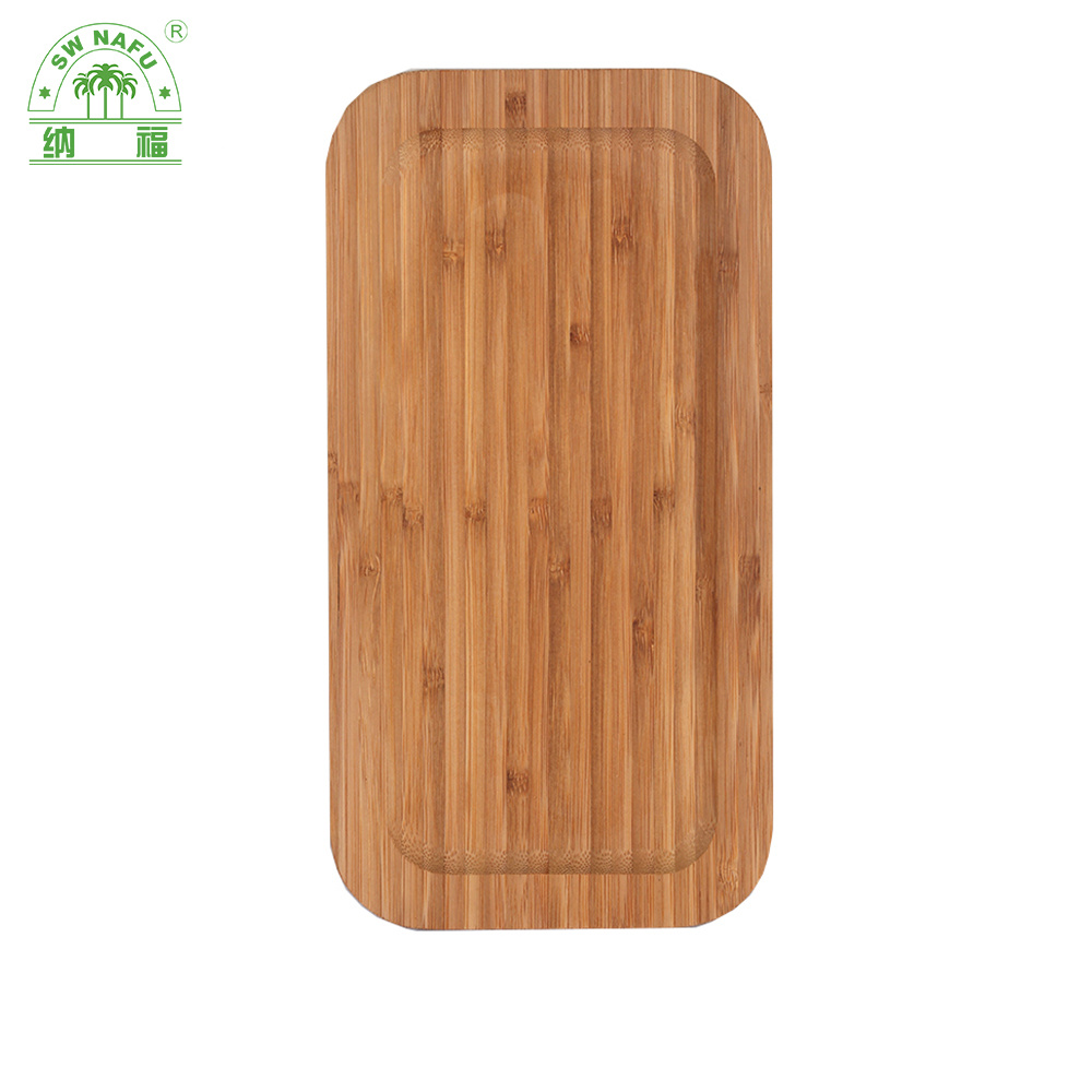Natural Rectangular Bamboo Dessert Plate Snack Plate Wooden Serving Plate for Home