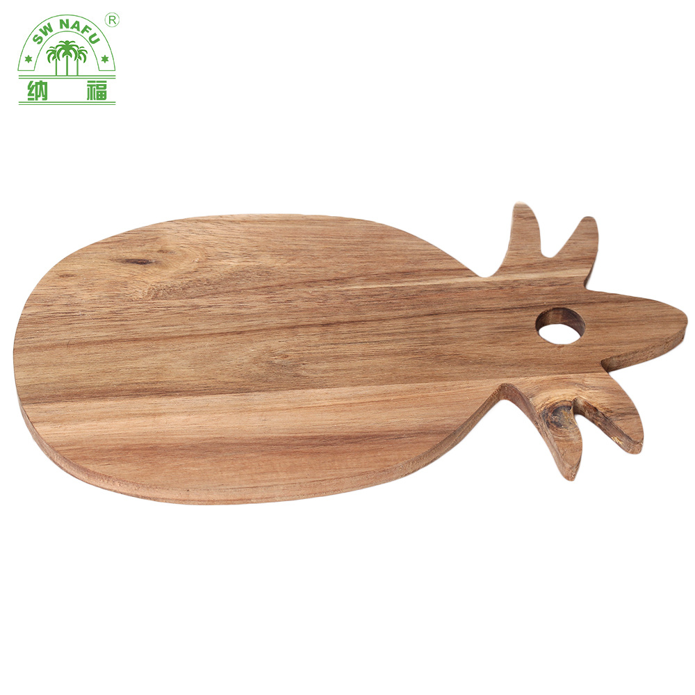 Natural Pineapple Shape Acacia Wood Serving Board Cutting Board Cheese Board