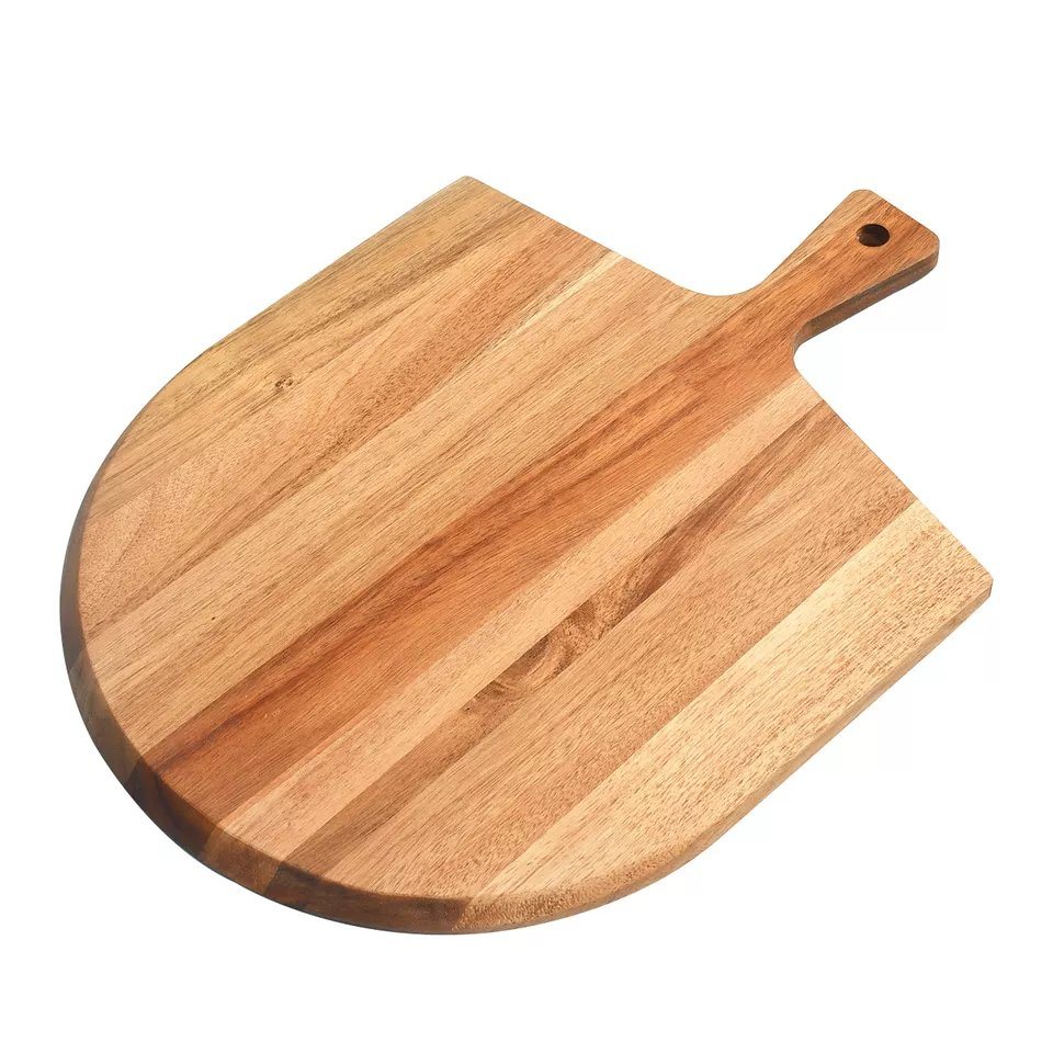 Extra Large Double Side Acacia Wooden Pizza Peel 12 Inch with Handle for Kitchen