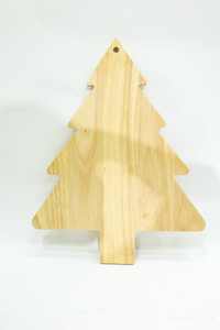 Christmas Tree Shape Rubber Wood Cheese Board for Gift