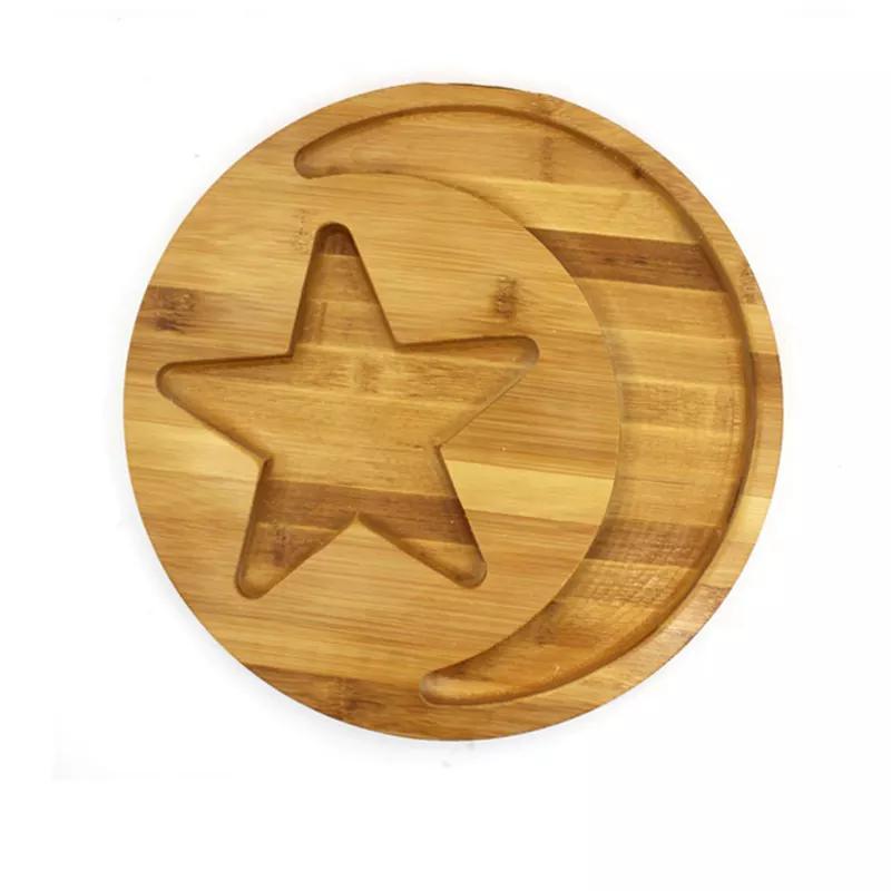 Custom Star Moon Shape Plate 100% Bamboo Plate