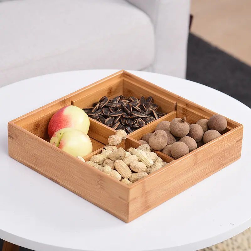 Bamboo Storage Box Gift Packaging Food Storage Nuts Box