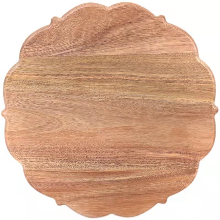 Creative Flower Shape Wooden Fruit Tray Acacia Wood Nut Snack Fruit Tray Serving Tray