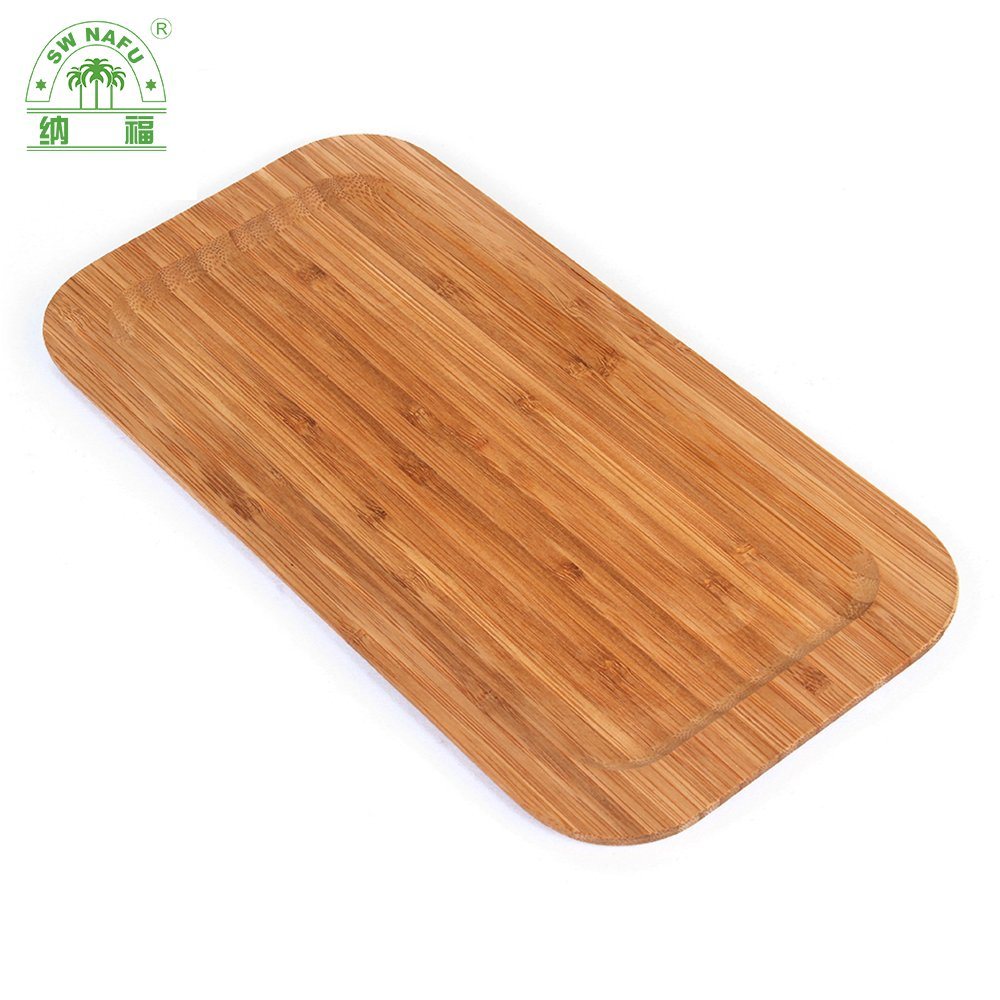 Natural Rectangular Bamboo Dessert Plate Snack Plate Wooden Serving Plate for Home