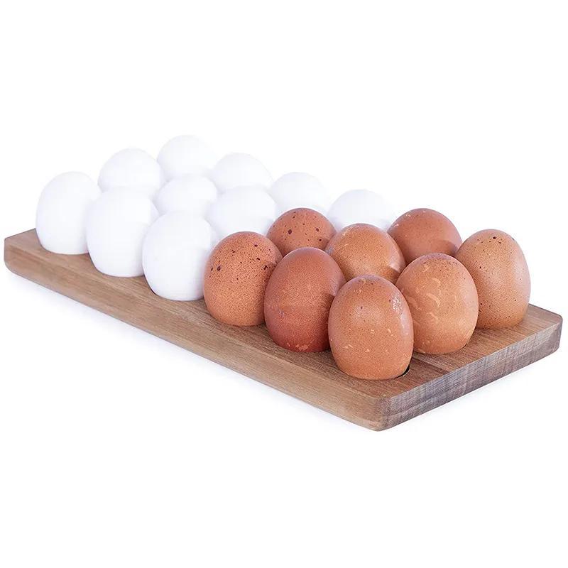 18 Grids Acacia Wooden Egg Holders Egg Tray