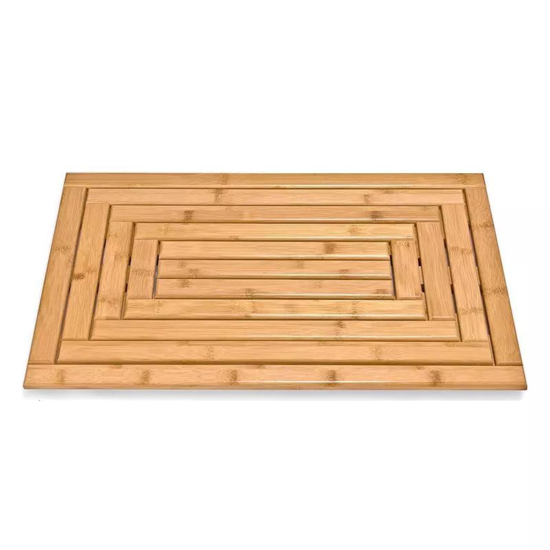 Non-Slip Sturdy Water Proof Bathroom Carpet Bamboo Bath Mat for