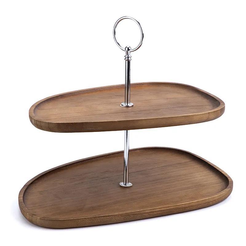 Wood Candy Dessert Cupcake Cake Stand Tiered Serving Tray Cake Plate Stand