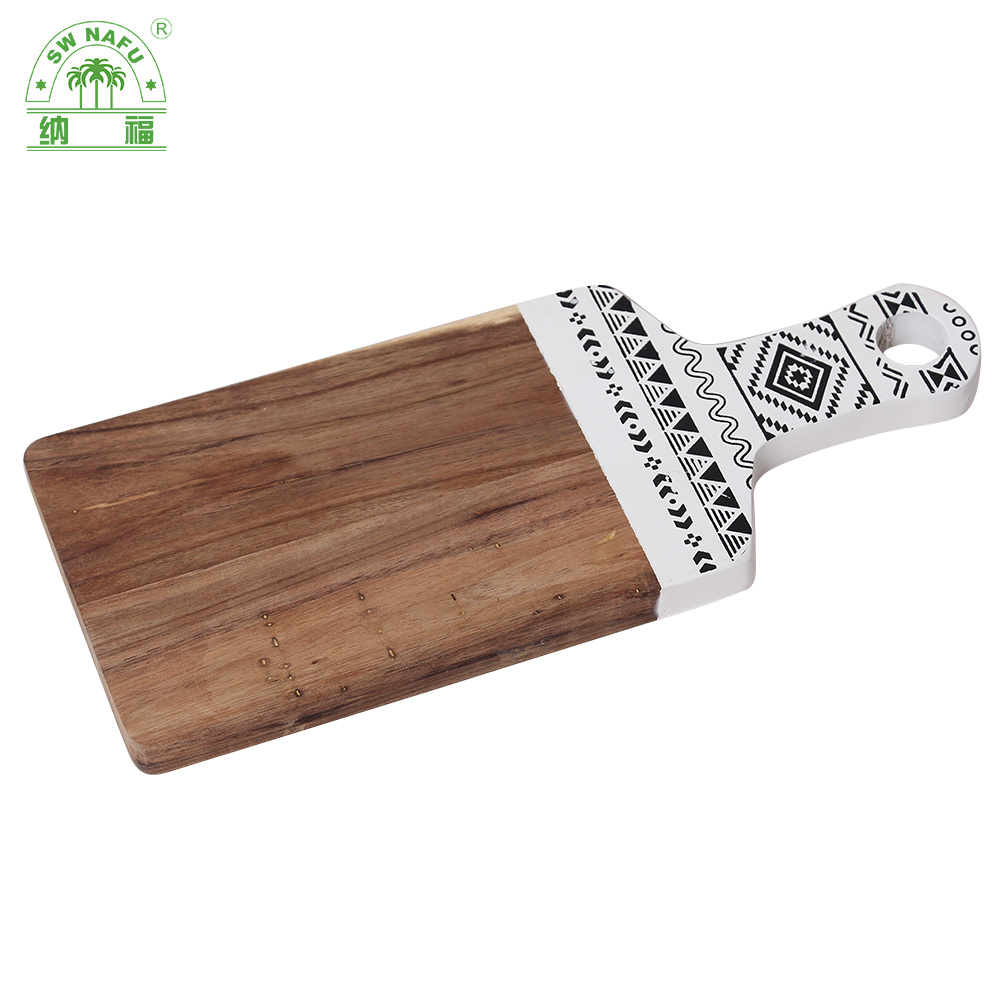 Custom Wood Cutting Board Serving Board with Color Painting and Silkprinting Pattern