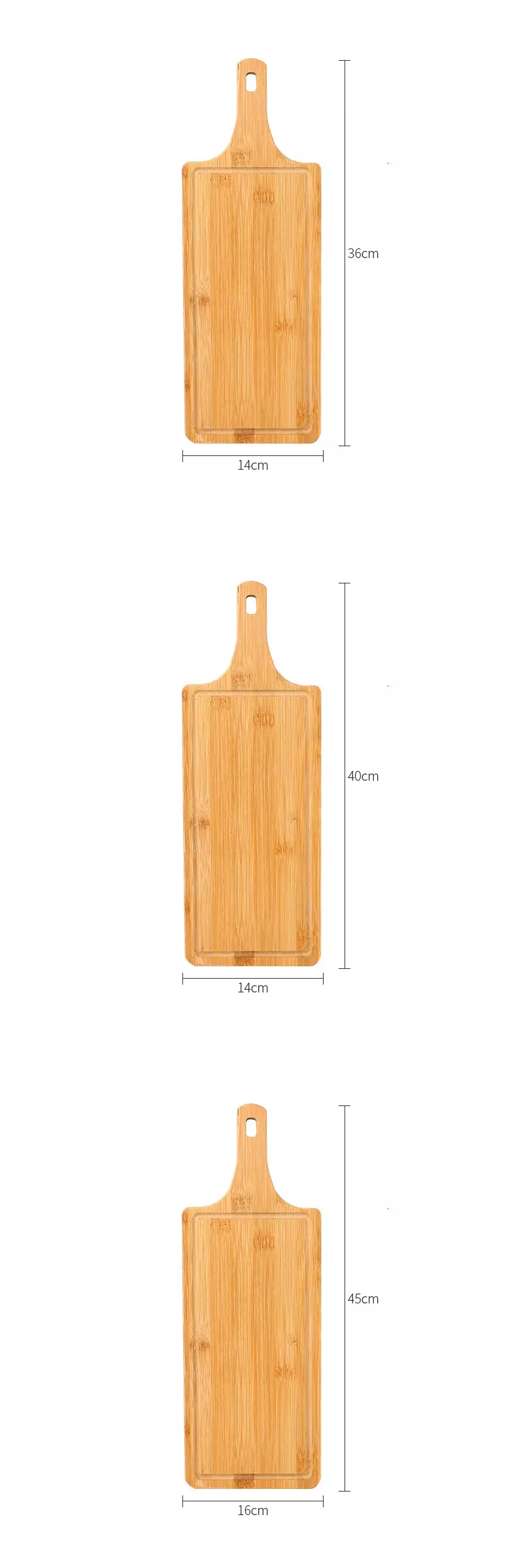 Sturdy and Durable Multifunctional Bamboo Pizza Board Tray Nan Fruit Cutting Board with Handle