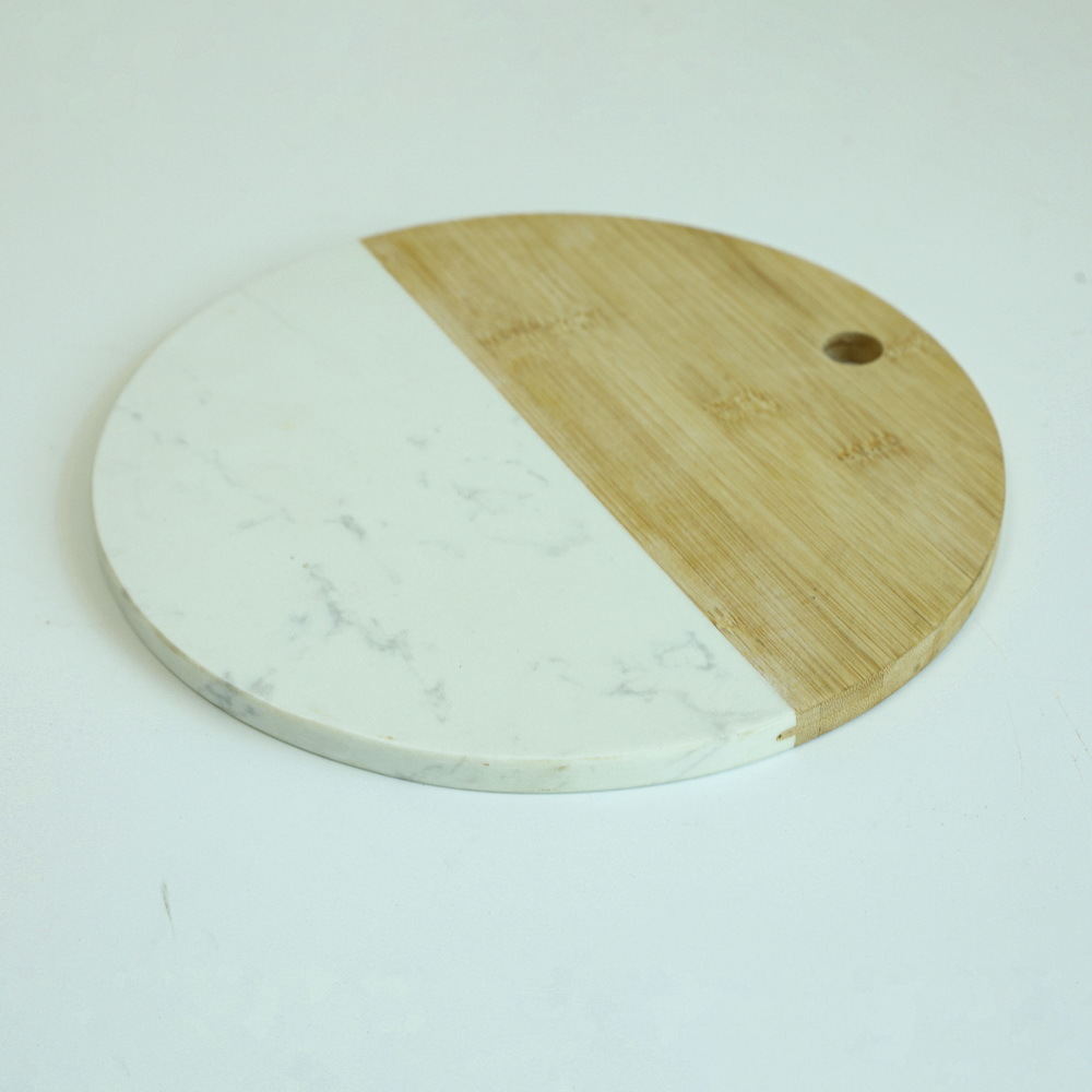New Products Custom Made Round Bamboo and Marble Chopping Board