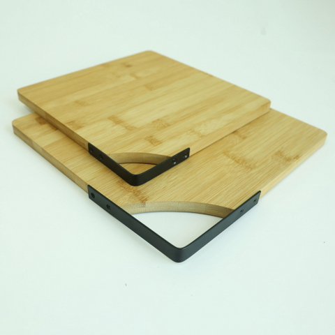 Multifunctional Smart Double Sided Bamboo Cutting Board Set of 2 with Handle
