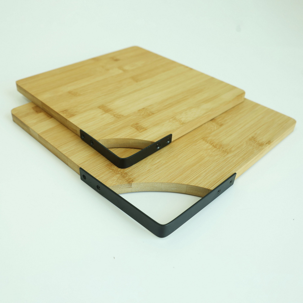 Multifunctional Smart Double Sided Bamboo Cutting Board Set of 2 with Handle