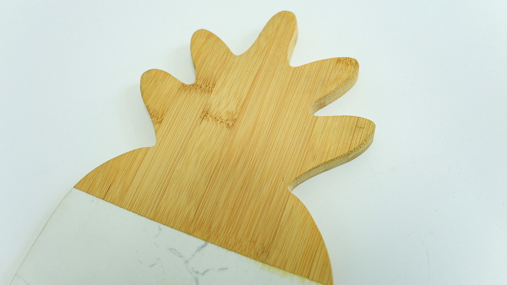 Pineapple Shape Bamboo and Marble Chopping Board Cutting Board Serving Board