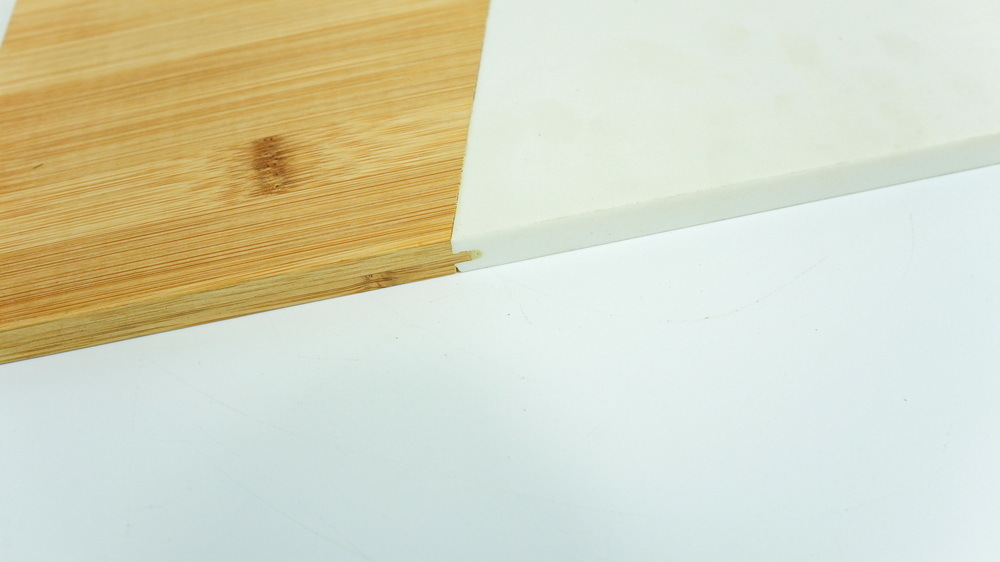 Thick Rectangle Bamboo and Marble Cutting Board Chopping Board Serving Board with Hanging Hole