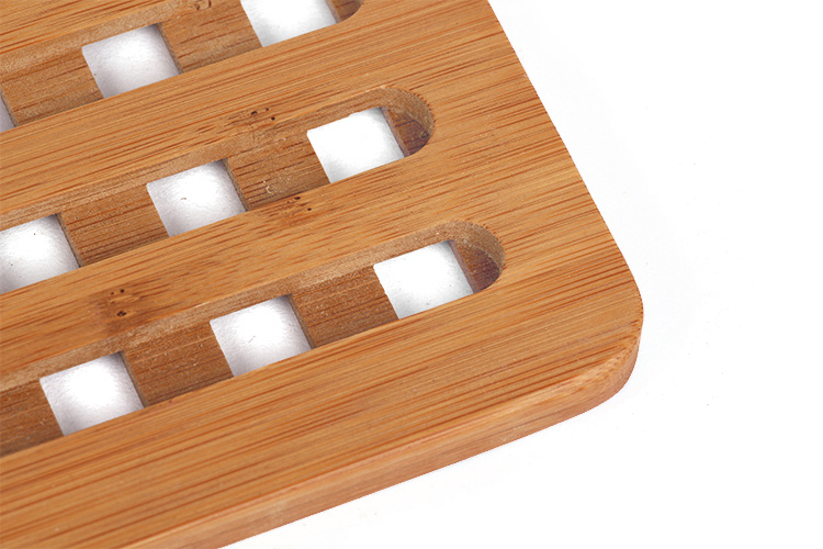 Custom Square Bamboo Coaster Set Bamboo Trivet for Hot Pans and Pads