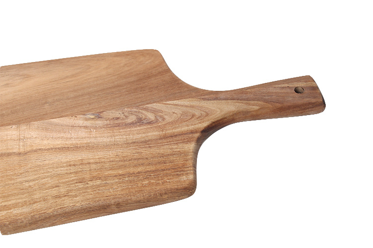 Custom Logo Acacia Wood Cutting Board with Handle Wooden Serving Board