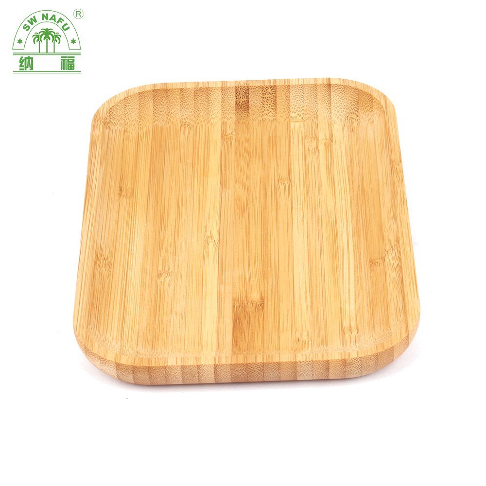Set of 3 Reusable Wood Serving Trays Bamboo Food Tray for Cheese / Sushi / Snack / Desserts