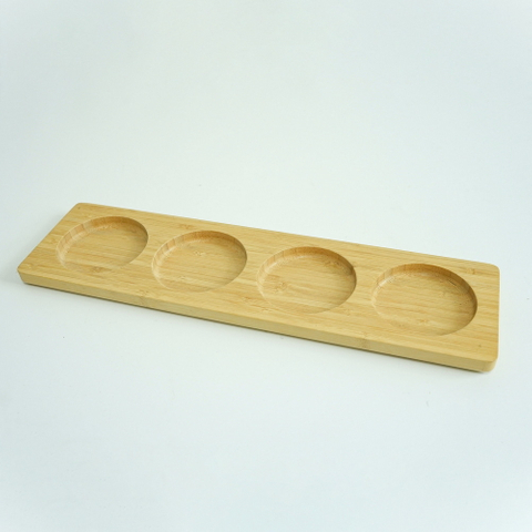 Bamboo Wine Glass Cup Flight Holders Bamboo Serving Tray for Bar Party