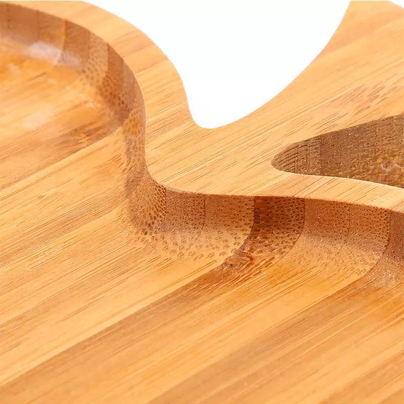 Wholesale Reusable Bamboo Product Heart Shape Bamboo Plates for Kids