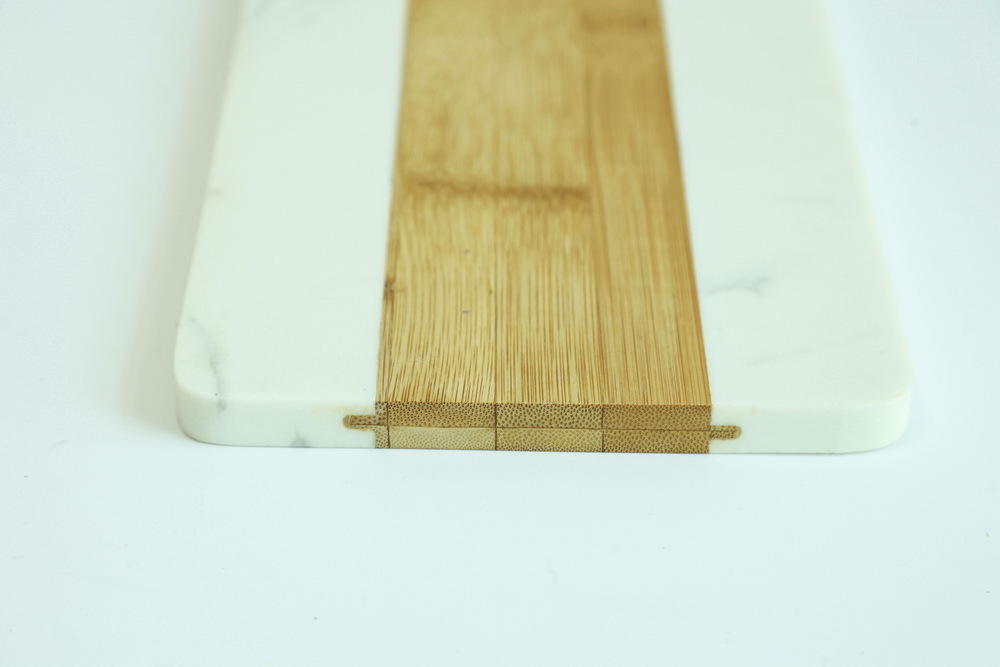 Marble and Wood Paddle Cheese Board Marble Serving Board with Handle