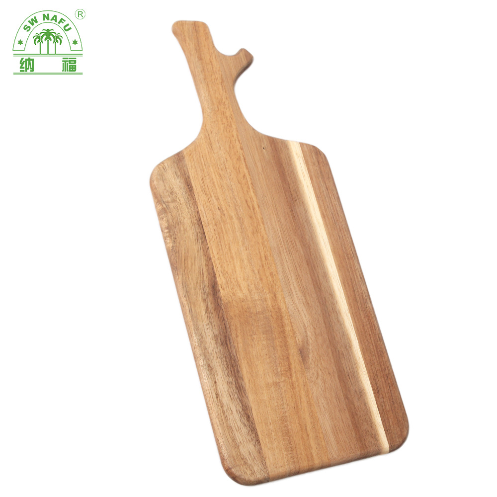 Wholesale Amazon Hot Selling Long Style Bamboo Acacia Wood Cutting Board Serving Board