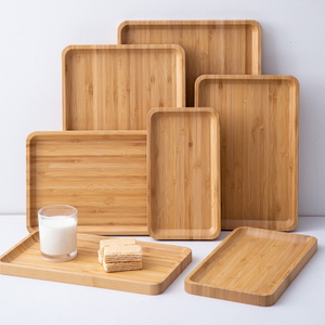 Wholesale Rectangle Wooden Bamboo Tray Bamboo Serving Plate Dinner Plates